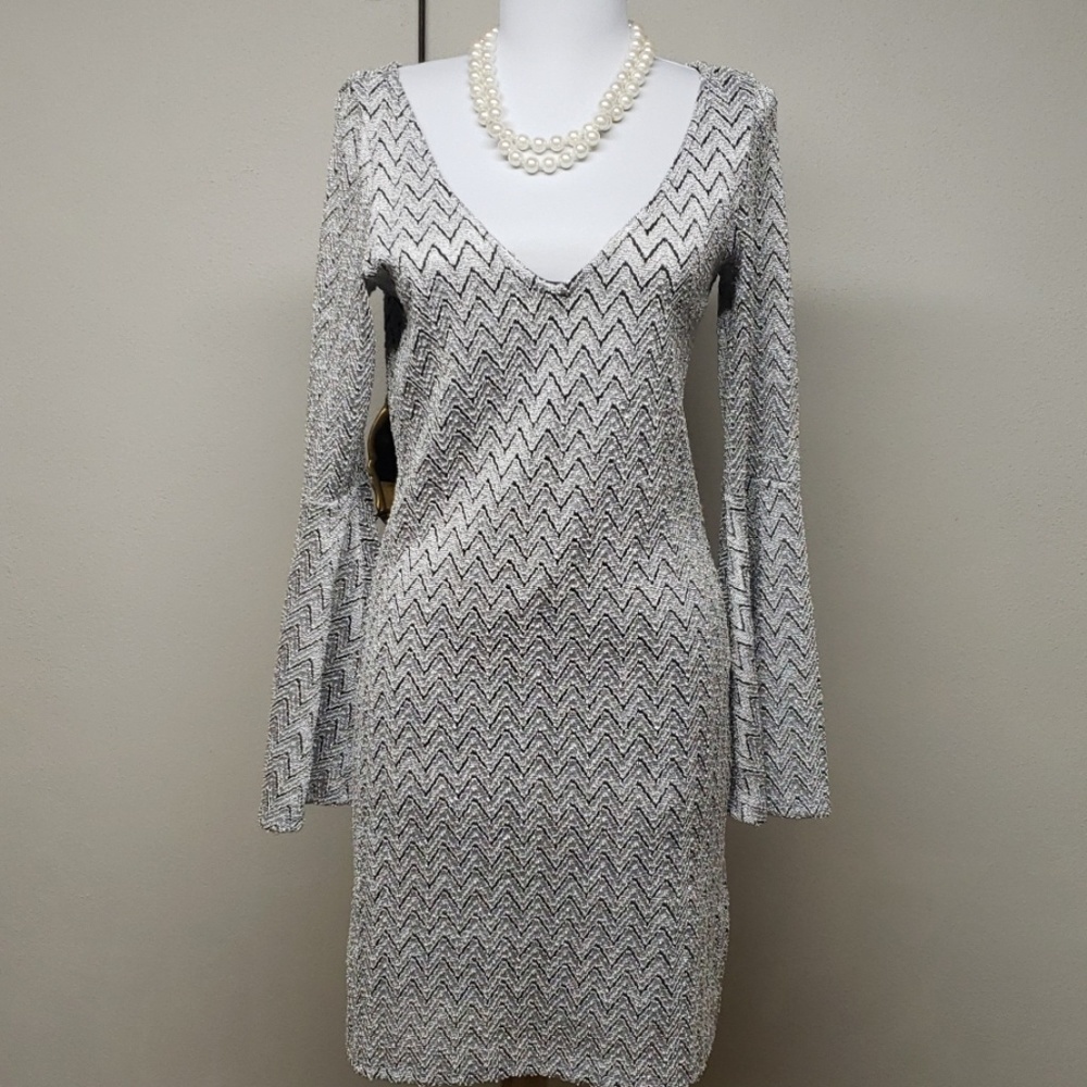 Basically Me silver/blk dress. Size XL